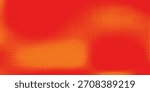 Polka dot pop art halftone pattern. Red dots on orange background

