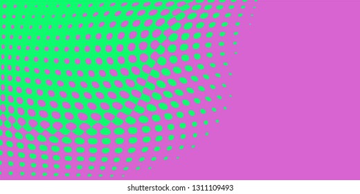 Polka dot pop art halftone pattern. Gradient dots background. Modern multicolor wide dotted vector illustration. Abstract curves. Points backdrop