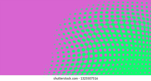 Polka dot pop art halftone pattern. Gradient dots background. Modern multicolor wide dotted vector illustration. Abstract curves. Points backdrop