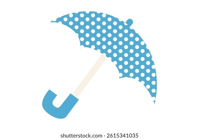 Polka Dot Rain Umbrella Illustration