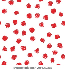Polka dot red abstract seamless pattern on white background. Vector design for textile, backgrounds, clothes, wrapping paper, web sites and wallpaper. Fashion illustration seamless pattern.