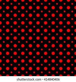 Polka dot red seamless pattern. Fashion graphic background design. Modern stylish abstract texture. Colorful template for prints, textiles, wrapping, wallpaper, website etc. VECTOR illustration