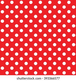 Polka dot red vector seamless pattern