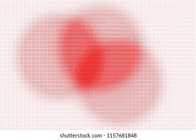 Polka dot red white halftone pattern. Gradient dots background. Modern vector illustration. Abstract curves. Points backdrop. Brigt colors dotted spotted pattern.