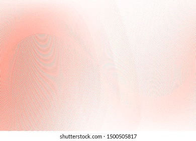 Polka dot red white halftone pattern. Gradient dots background. Modern vector illustration. Abstract curves, stains and splashes. Grunge points backdrop. Bright colors dotted spotted pattern