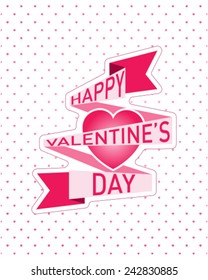Polka dot ribbon valentine vector