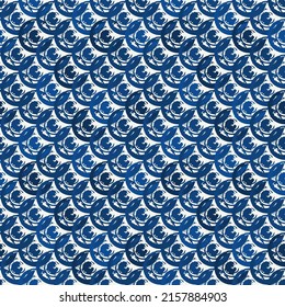 Punto Polka, pincel de escala de pintura patrón sin fisuras. Fondo geográfico de diseño a mano libre. Motivo del círculo del ornamento geométrico clásico. Impresión a mano de moda. Papel mural abstracto de vector dibujado a mano artificial
