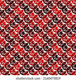 Polka dot, scale paint brush seamless pattern. Freehand design geo background. Circle motif classic geometric ornament. Trendy handdrawn print. Artistic hand drawn abstract vector wallpaper