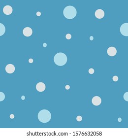 Polka Dot Seamless Patten. Blue Background.