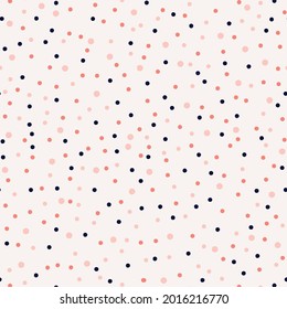 Polka dot seamless pattern. Abstract Doodle pattern with dots, pastel tones, vector seamless pattern. hand-drawn.