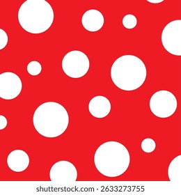 Polka dot seamless pattern. Polka dot background. Seamless polka dot red and white vector pattern. 
