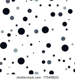 Polka Dot Seamless Pattern. Seamless Background with small circle pattern. Polka dot fabric. Retro vector background or pattern. Casual stylish black circle texture on white background. 