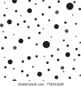 Polka Dot Seamless Pattern. Seamless Background with small circle pattern. Polka dot fabric. Retro vector background or pattern. Casual stylish black circletexture on white background. 