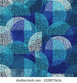 Polka dot seamless pattern. Brushwork. The colorful balls. Scribble texture. Textile rapport. 