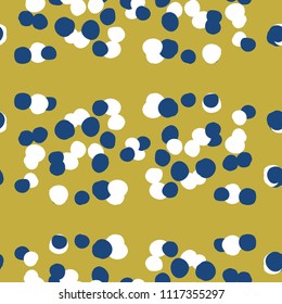 Polka dot seamless pattern. Brushwork. Geometric background. Тextile rapport.
