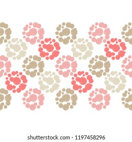 Polka dot seamless pattern. Brushwork. Hand hatching. Geometric background. Dots, circles and buttons. Can be used for wallpaper, textile, invitation card, wrapping, web page background.