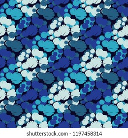 Polka dot seamless pattern. Brushwork. Hand hatching. Geometric background. Dots, circles and buttons. Can be used for wallpaper, textile, invitation card, wrapping, web page background.