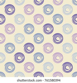 Polka dot seamless pattern. Brushwork. Scribble texture. Textile rapport.