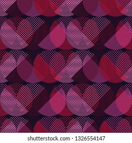 Polka dot seamless pattern. Circles of dots and stripes. Geometric background. Can be used for wallpaper, textile, invitation card, wrapping, web page background.