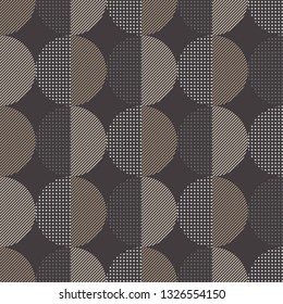 Polka dot seamless pattern. Circles of dots and stripes. Geometric background. Can be used for wallpaper, textile, invitation card, wrapping, web page background.