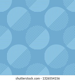 Polka dot seamless pattern. Circles of dots and stripes. Geometric background. Can be used for wallpaper, textile, invitation card, wrapping, web page background.