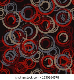 Polka dot seamless pattern. Circles of colored painted rings. Geometric background. Can be used for wallpaper, textile, invitation card, wrapping, web page background.