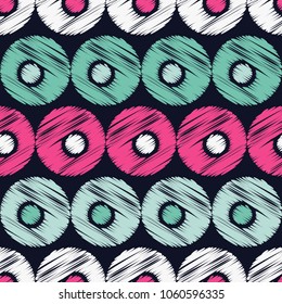 Polka dot seamless pattern. The colorful balls. Scribble texture.