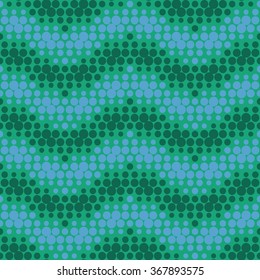 Polka dot seamless pattern, colorful geometric zigzag pattern, abstract background