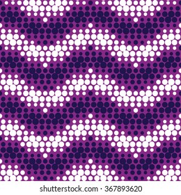 Polka dot seamless pattern, colorful geometric zigzag pattern, abstract background