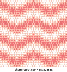 Polka dot seamless pattern, colorful geometric zigzag pattern, abstract background