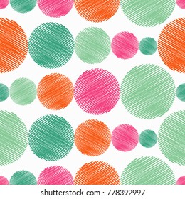Polka dot seamless pattern. The colorful balls. Scribble texture. ?extile rapport. 