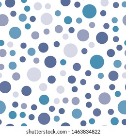 Polka dot seamless pattern. Dotted background with circles, dots, rounds Vector illustration Flat Scandinavian style for print on fabric, gift wrap, web backgrounds, scrap booking, patchwork