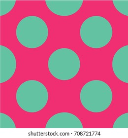 Polka dot seamless pattern. Dotted background with circles, dots, rounds Vector illustration Flat Scandinavian style for print on fabric, gift wrap, web backgrounds, scrap booking, patchwork
