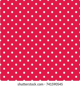 Polka dot seamless pattern. Dotted background with circles, dots, rounds Vector illustration Flat Scandinavian style for print on fabric, gift wrap, web backgrounds, scrap booking, patchwork