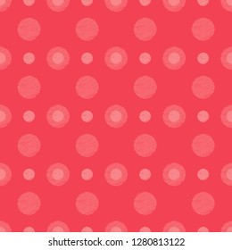 Polka dot seamless pattern. Drawn circles. Geometric background. Can be used for wallpaper, textile, invitation card, web page background.