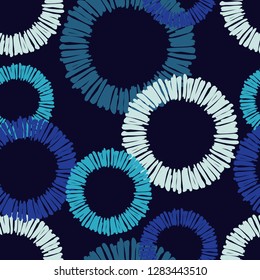 Polka dot seamless pattern. Drawn circles of strips. Geometric background. Can be used for wallpaper, textile, invitation card, web page background.