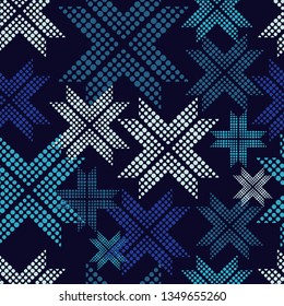 Polka dot seamless pattern. Ethnic traditional figures. Geometric background. Can be used for wallpaper, textile, invitation card, wrapping, web page background.