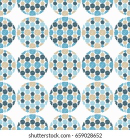 Polka dot seamless pattern. Fluffy polka dots. Vector illustration. Textile rapport.
