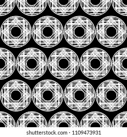Polka dot seamless pattern. Geometric background. Scribble texture. Textile rapport.