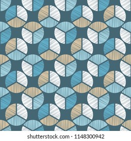 Polka dot seamless pattern. Geometric background. Brushwork. Hand hatching. Scribble texture. Тextile rapport.