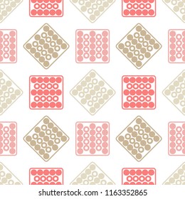 Polka dot seamless pattern. Geometric background. Dots, circles and buttons. Тextile rapport.
