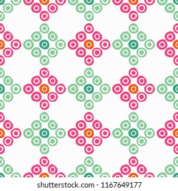 Polka dot seamless pattern. Geometric background. Brushwork. Dots, circles and buttons. Тextile rapport.