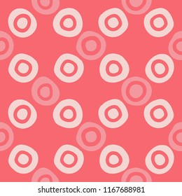 Polka dot seamless pattern. Geometric background. Brushwork. Dots, circles and buttons. Тextile rapport.