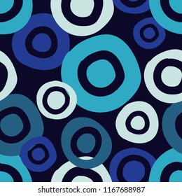 Polka dot seamless pattern. Geometric background. Brushwork. Dots, circles and buttons. Тextile rapport.