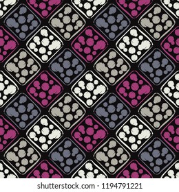 Polka dot seamless pattern. Geometric background. Dots, circles and buttons. Can be used for wallpaper, textile, invitation card, wrapping, web page background.