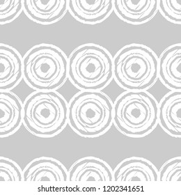 Polka dot seamless pattern. Geometric background. Dots, circles and buttons. Brushwork. Hand hatching. Can be used for wallpaper, textile, invitation card, wrapping, web page background.