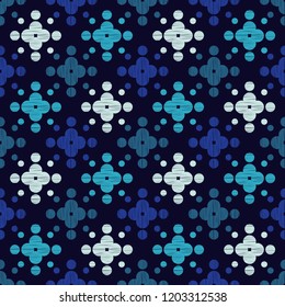 Polka dot seamless pattern. Geometric background. Dots, circles and buttons. Brushwork. Hand hatching. Can be used for wallpaper, textile, invitation card, wrapping, web page background.