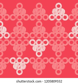 Polka dot seamless pattern. Geometric background. Dots, circles and buttons. Brushwork. Hand hatching. Can be used for wallpaper, textile, invitation card, wrapping, web page background.