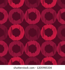 Polka dot seamless pattern. Geometric background. Dots, circles and buttons. Brushwork. Hand hatching. Can be used for wallpaper, textile, invitation card, wrapping, web page background.