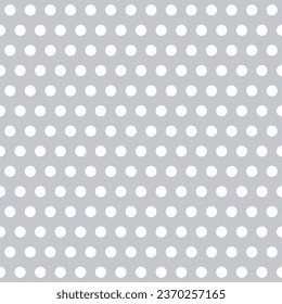 Polka dot seamless pattern. Grey and white dotted repeated background. Swatch template for textile, fabric, plaid, tablecloths, clothes. Vector wallpaper